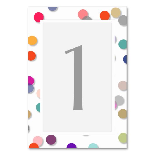 Carte de numéro de table Polka Dot Confetti person (Par défaut)