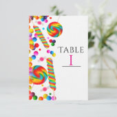 Carte de numéro de table pour fête d'anniversaire  (Debout devant)