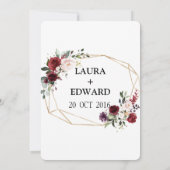 Carte de numéro de table pour fleurs de mariage et (Dos)