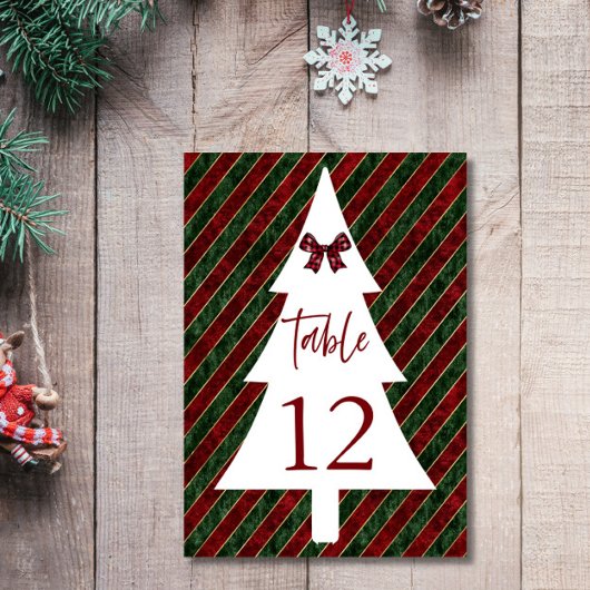 Carte de numéro de table pour la fête de Noël