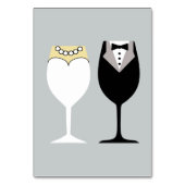 Carte de numéro de table pour les lunettes de vin  (Dos)