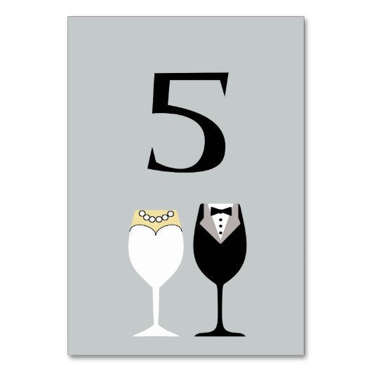 Carte de numéro de table pour les lunettes de vin  (Par défaut)