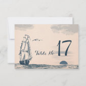 Carte de numéro de table pour mariage de destinati (Dos)