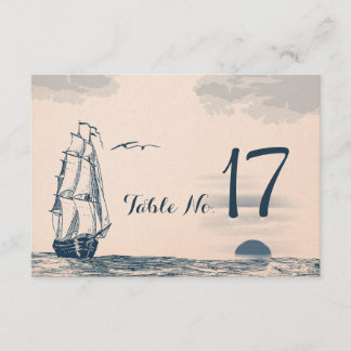 Carte de numéro de table pour mariage de destinati