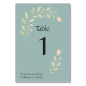 Carte de numéro de table pour mariage, floral (Par défaut)