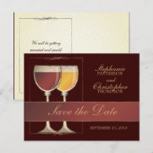 Carte de numéro de table pour verre à vin rouge et (Devant / Derrière)