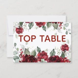 Carte de Numéro de Table Principale de Mariage Épi