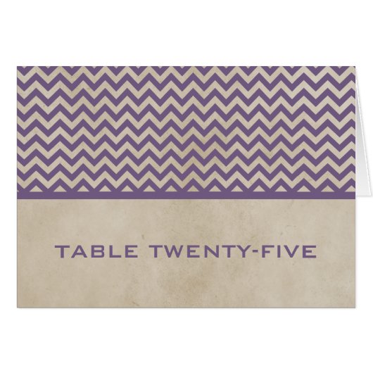 Carte de numéro de table Purple Chic Chevron (Devant horizontal)