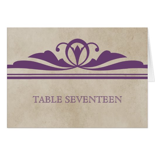 Carte de numéro de table Purple Elegant Deco (Devant horizontal)
