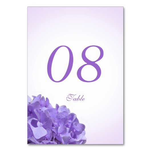 Carte de numéro de table Purple Hydrangea Sea Shel (Par défaut)