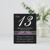 Carte de numéro de table Purple Lapis Damask (Debout devant)