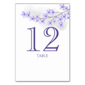 Carte de numéro de table Purple Lilac (Dos)