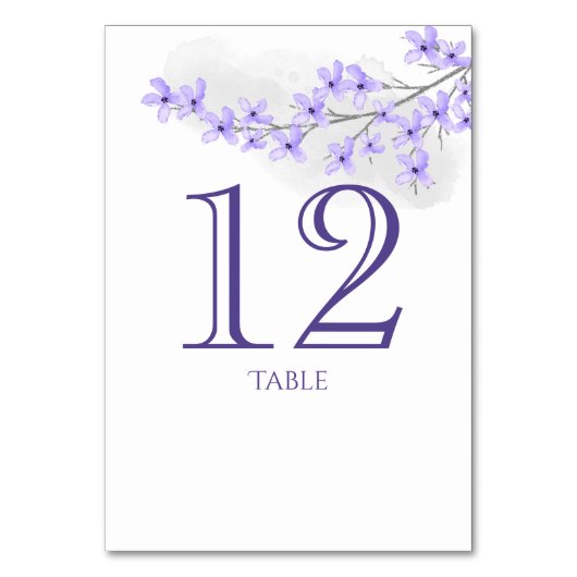 Carte de numéro de table Purple Lilac (Par défaut)