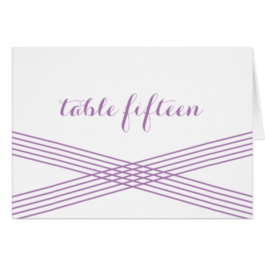 Carte de numéro de table Purple Modern Deco (Devant horizontal)