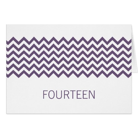 Carte de numéro de table Purple Simple Chevron (Devant horizontal)