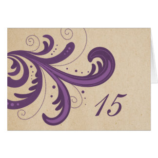Carte de numéro de table Purple Stylish
