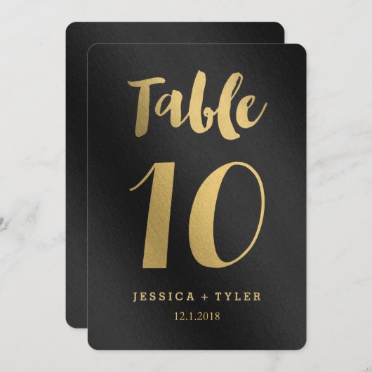 Carte de numéro de table recto-verso Shining Promi (Devant / Derrière)