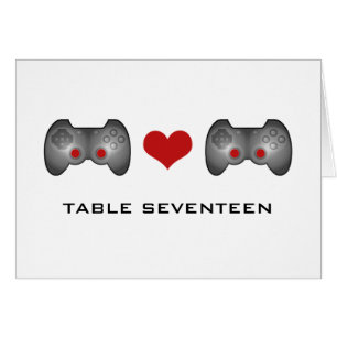 Carte de numéro de table Red Cute Gamer