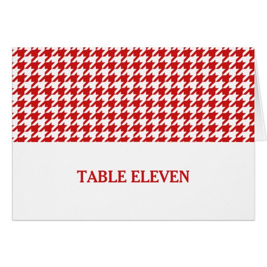 Carte de numéro de table Red Houndstooth (Devant horizontal)