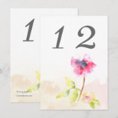 Carte de numéro de table Red Poppy (Devant / Derrière)