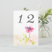 Carte de numéro de table Red Poppy (Debout devant)