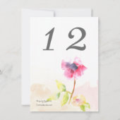 Carte de numéro de table Red Poppy (Dos)