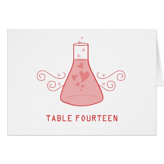 Carte de numéro de table Red Sweet Chemistry (Devant horizontal)