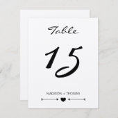 Carte de numéro de table Romantique Rustique | Mod (Devant / Derrière)