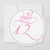 Carte de numéro de table rond 12 en écriture calli (Dos)