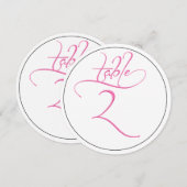 Carte de numéro de table rond 2 écriture calligrap (Devant / Derrière)