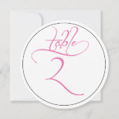 Carte de numéro de table rond 2 écriture calligrap (Devant)