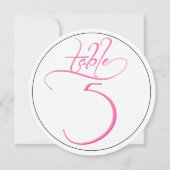 Carte de numéro de table rond 5 en écriture callig (Dos)