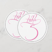 Carte de numéro de table rond 5 en écriture callig (Devant / Derrière)