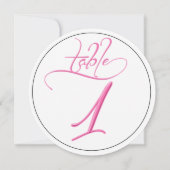 Carte de numéro de table rond n°1 en écriture call (Dos)