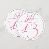 Carte de numéro de table ronde en écriture calligr (Devant / Derrière)