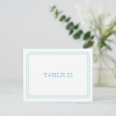 Carte de numéro de table ronde entourée d'aqua (Debout devant)