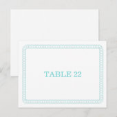 Carte de numéro de table ronde entourée d'aqua (Devant / Derrière)