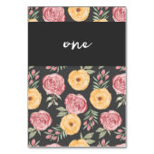 Carte de numéro de table Rose chic (Dos)