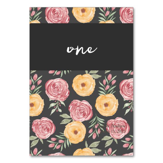 Carte de numéro de table Rose chic (Par défaut)