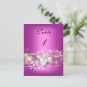 Carte de Numéro de Table Rose Or Diamant Joyau (Debout devant)