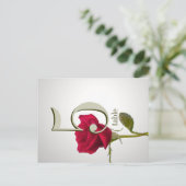 Carte de numéro de table Rose rouge (Debout devant)