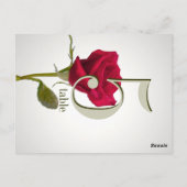 Carte de numéro de table Rose rouge (Dos)