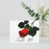 Carte de numéro de table Rose rouge (Debout devant)