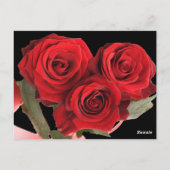 Carte de numéro de table Rose rouge noir (Dos)