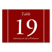 Carte de numéro de table rouge, conservatrice, à c (Dos)