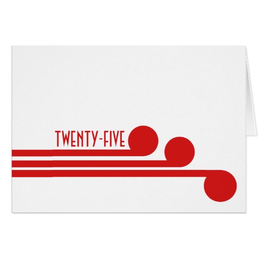 Carte de numéro de table rouge simple déco (Devant horizontal)