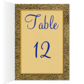 Carte de numéro de table Royal Blue and Gold (Intérieur (Droit))