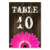 Carte de numéro de table Rustic Hot Rose Mariage (Dos)
