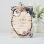 Carte de numéro de table Rustic White Birch & Humm (Debout devant)