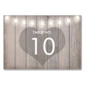 Carte de numéro de table Rustique à base de coeur (Dos)